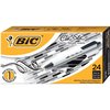 Bic Clic Stic Pen, Medium Point, 24/BX, Black Ink/White Barrel PK BICCSM241BLK